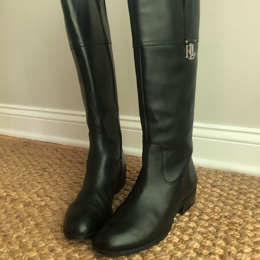 Lauren Ralph Lauren Merrie Leather Riding Boots. Size 7.5